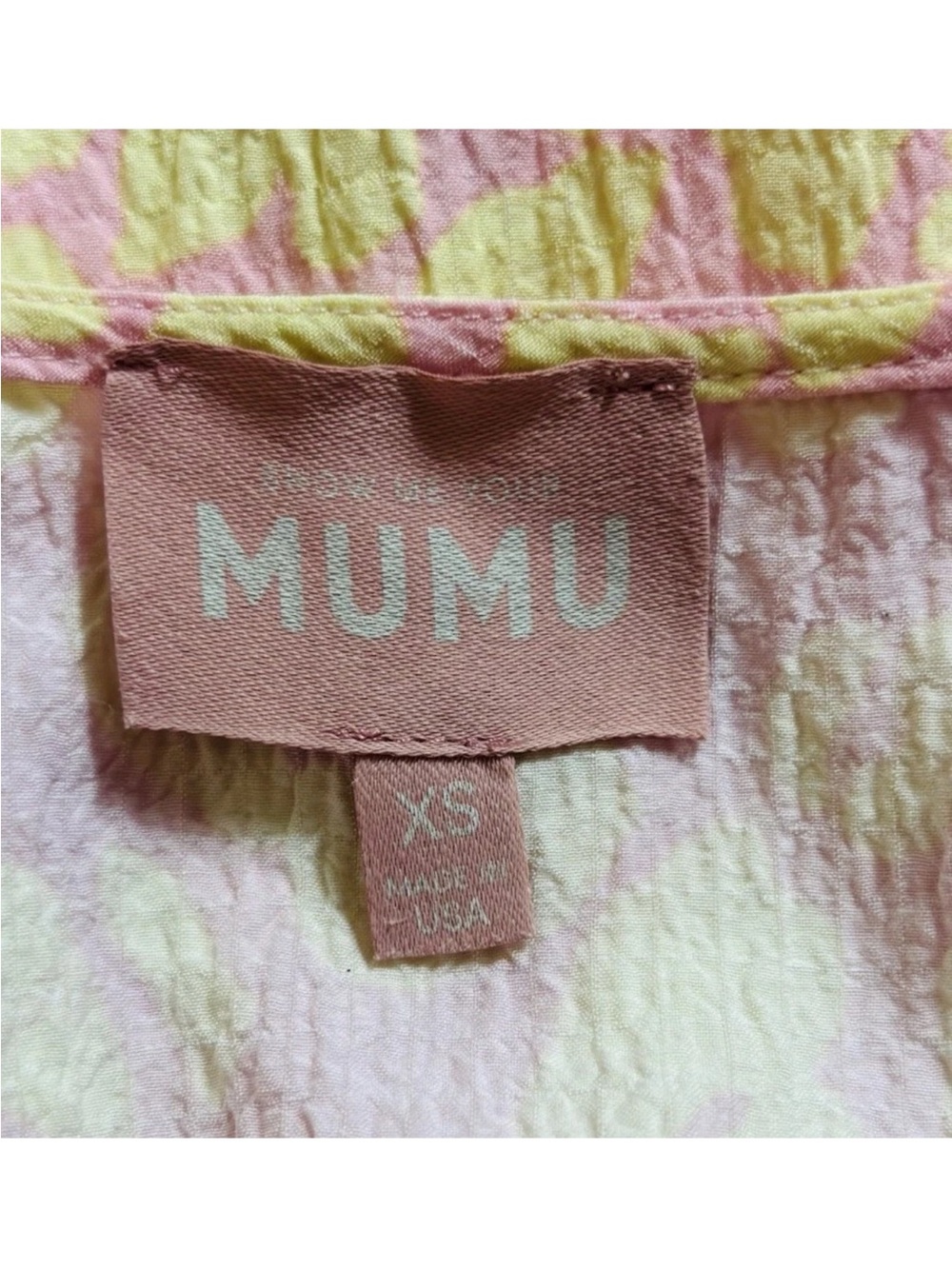 Show Me Your Mumu Caroline Mini Sundress Lemonade Cheetah Pink Yellow Pockets XS - Picture 6 of 11
